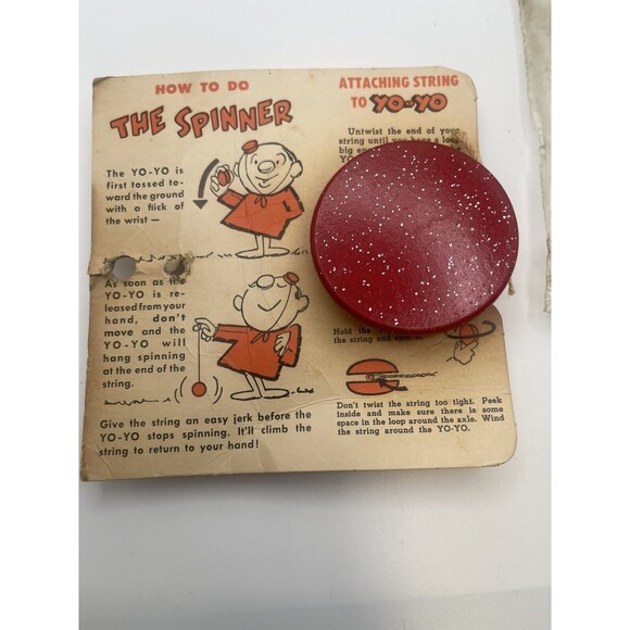 Vintage Duncan Butterfly No. 707 Wooden Red Yo Yo New Orginal Card & Package - Picture 4 of 6